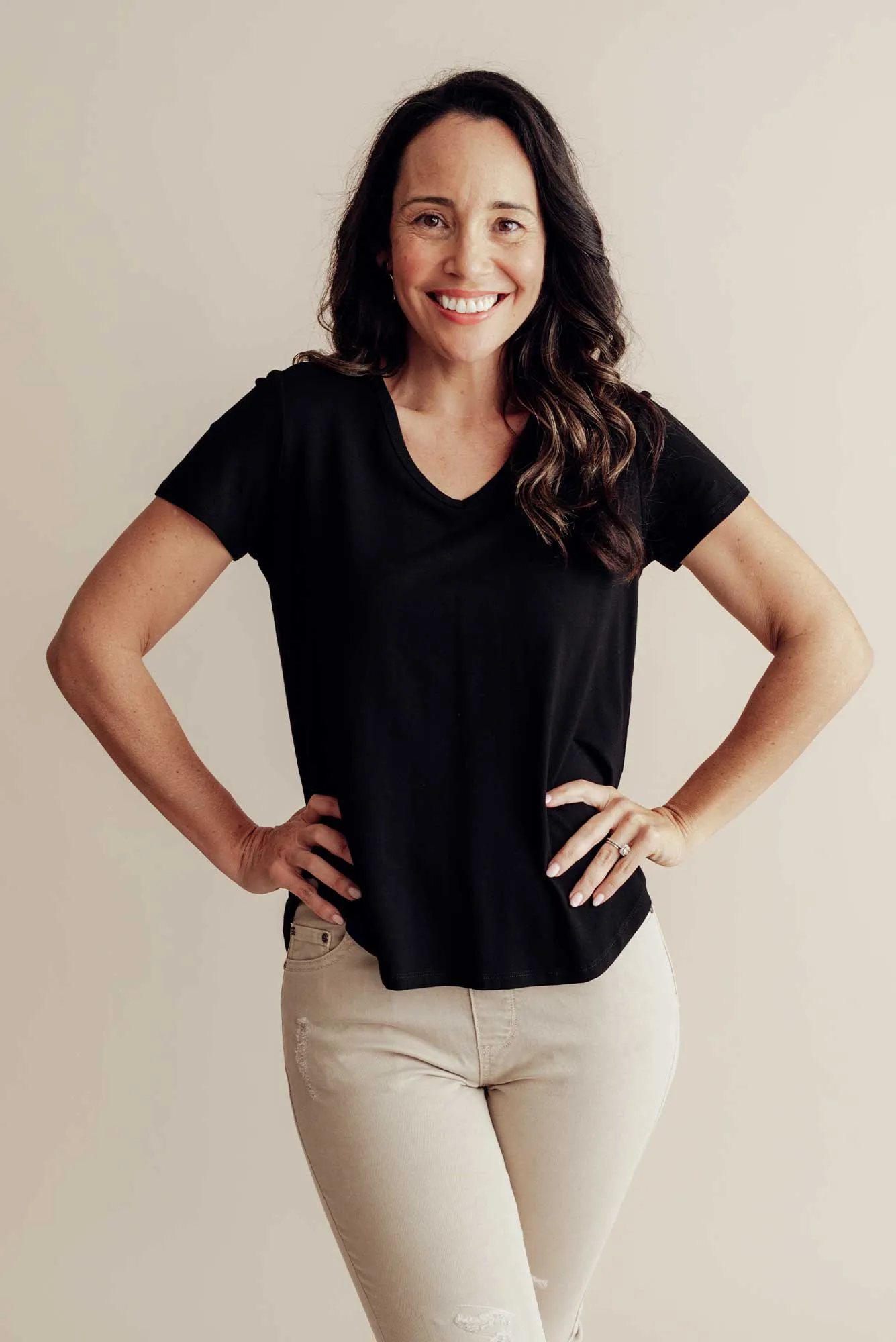 Veronica Black Bamboo Tee sold by Blue Bungalow