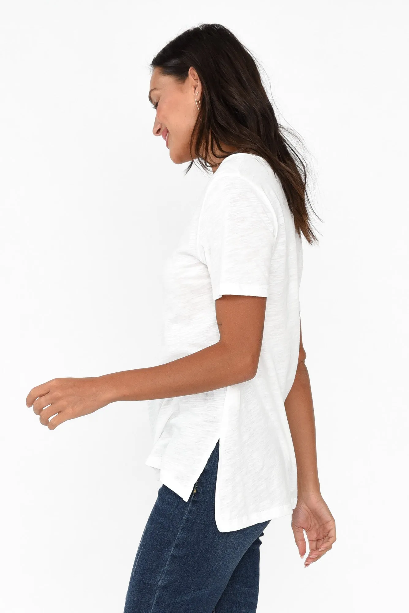 Mina White Cotton Tee sold by Blue Bungalow product image thumbnail 4