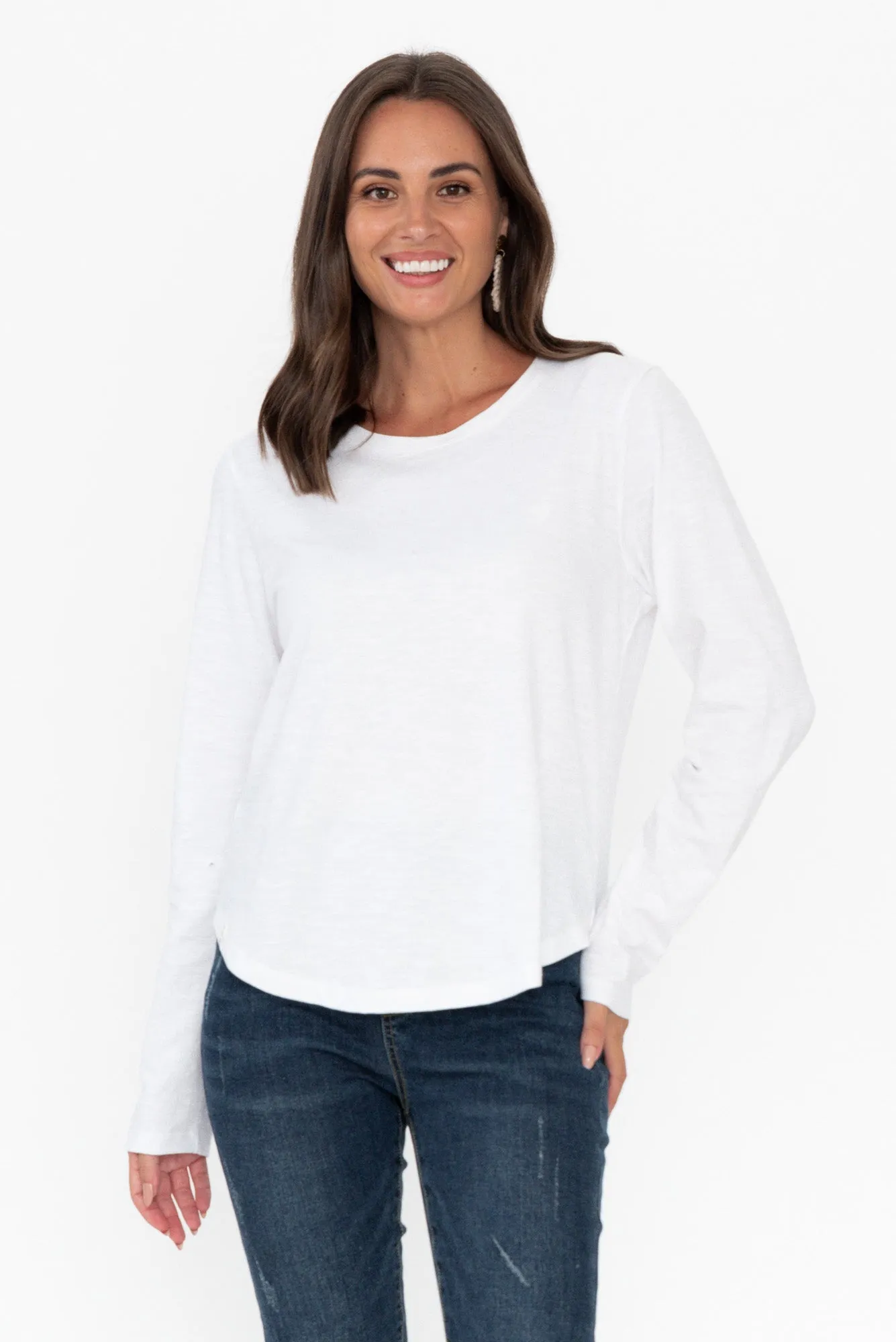 Everyday White Cotton Long Sleeve Tee sold by Blue Bungalow
