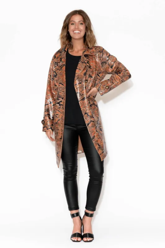 Carissa Tan Snake Coat sold by Blue Bungalow