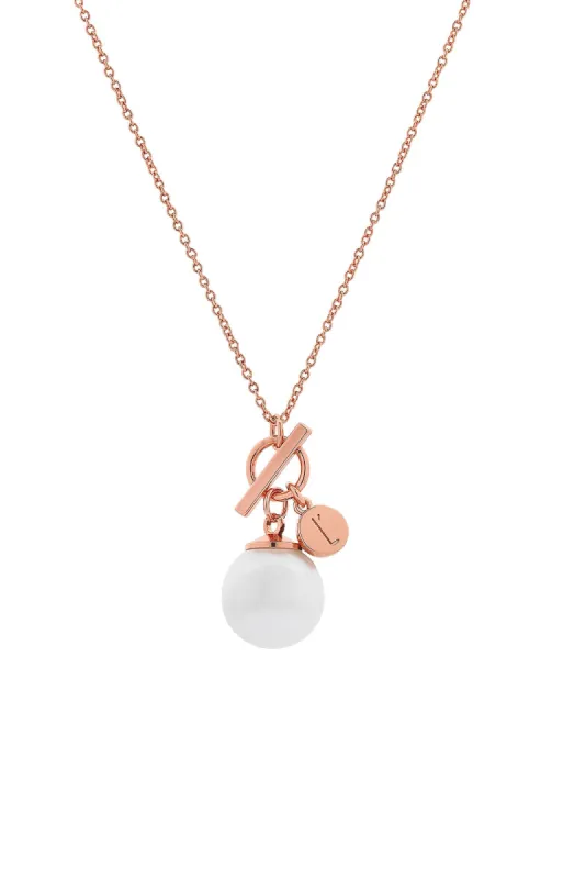 Kora Rose Gold Pearl Necklace sold by Blue Bungalow