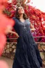 Carmen Navy Crinkle Cotton Dress sold by Blue Bungalow