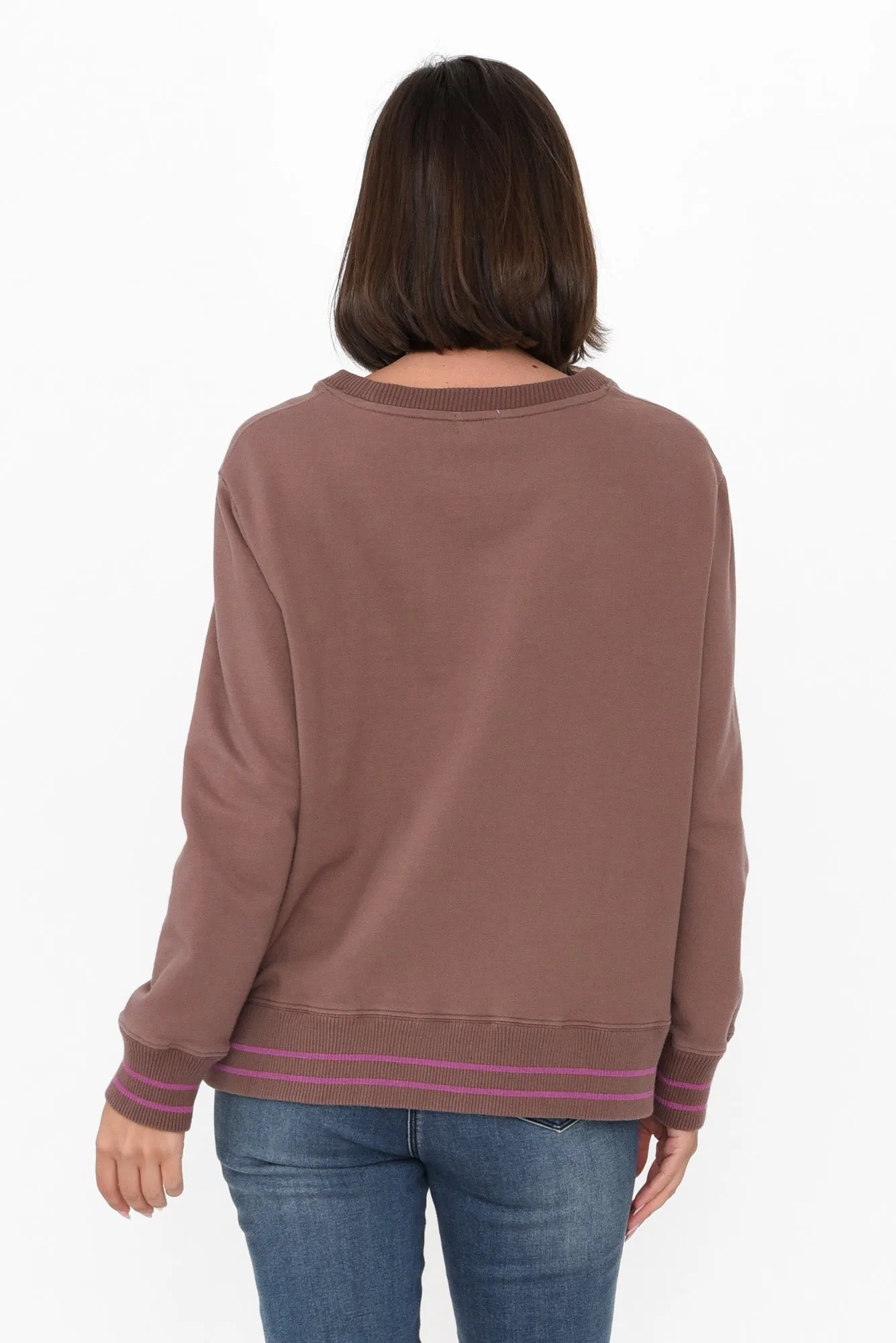 Leonie Brown Trim Cotton Blend Top sold by Blue Bungalow product image thumbnail 5