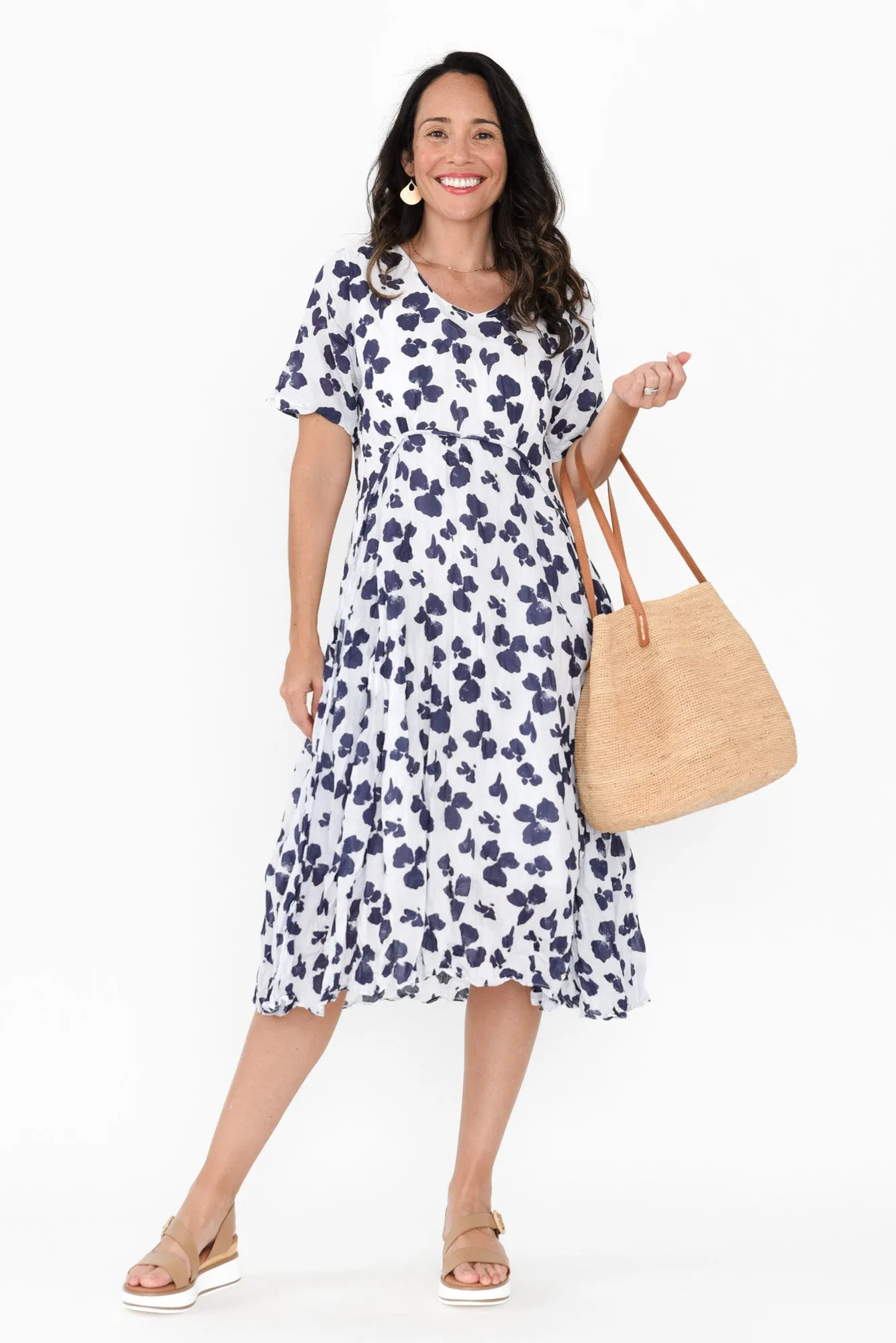 Wilton Navy Fiesta Cotton Pocket Dress sold by Blue Bungalow