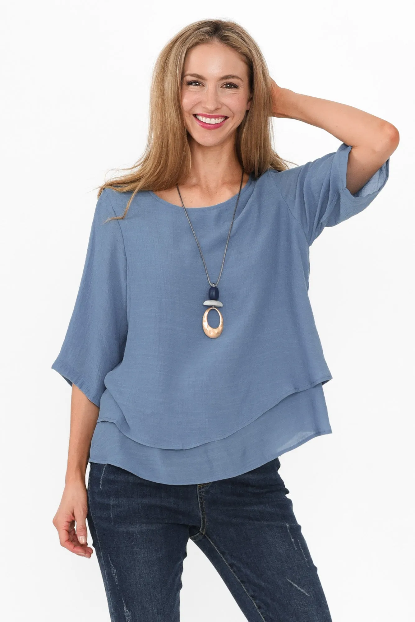 Liora Steel Layered Top sold by Blue Bungalow product image thumbnail 2
