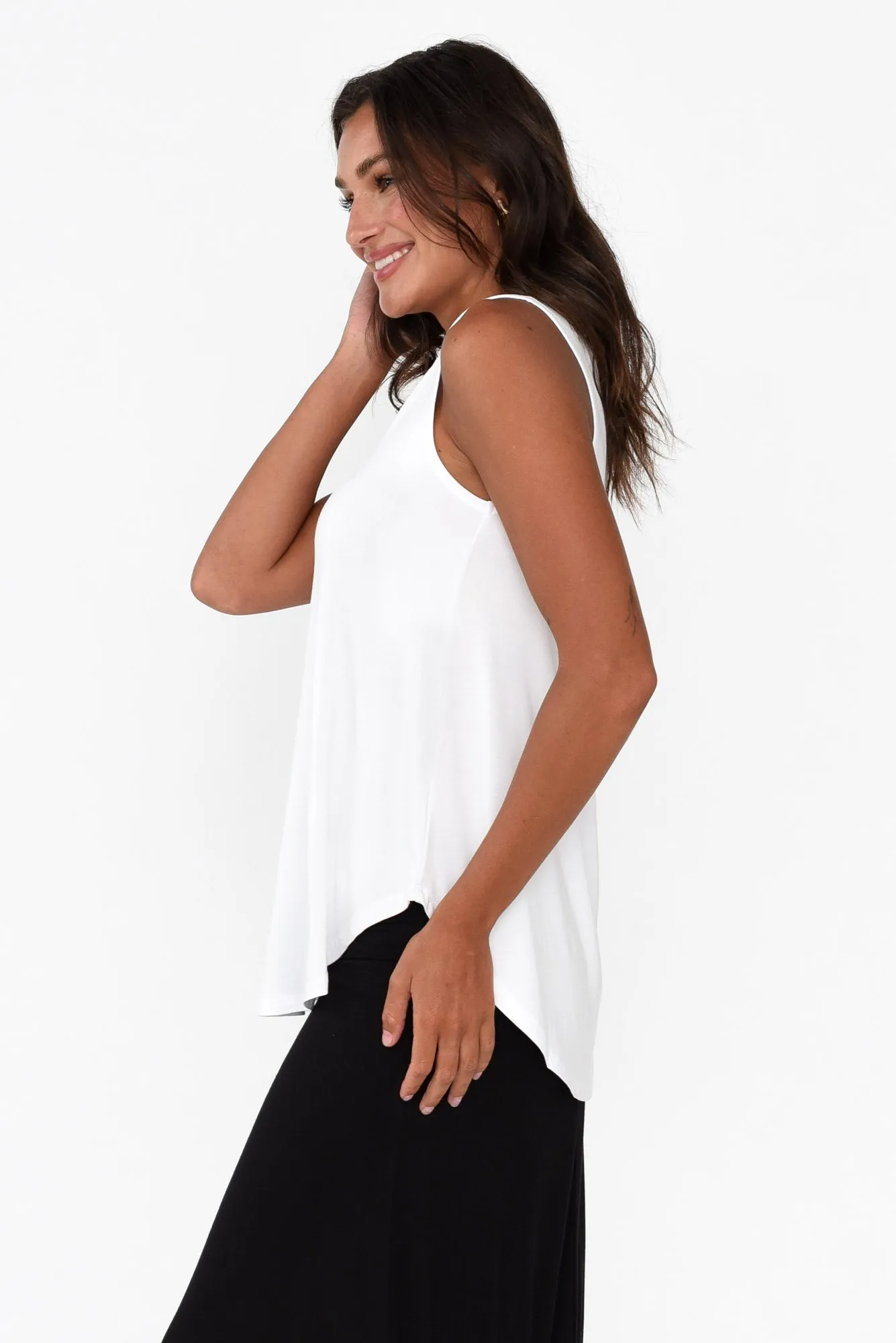 Rihanna White Bamboo Tank sold by Blue Bungalow product image thumbnail 3