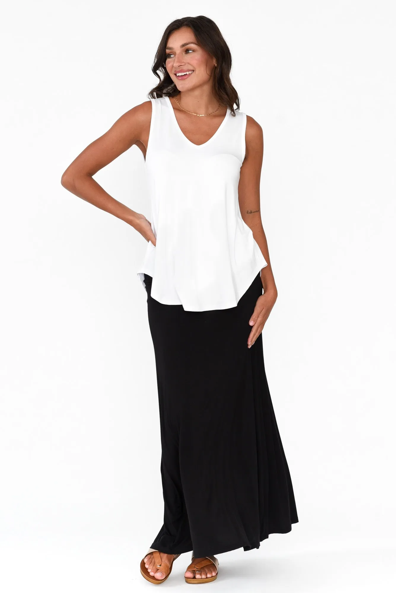 Rihanna White Bamboo Tank sold by Blue Bungalow product image thumbnail 5