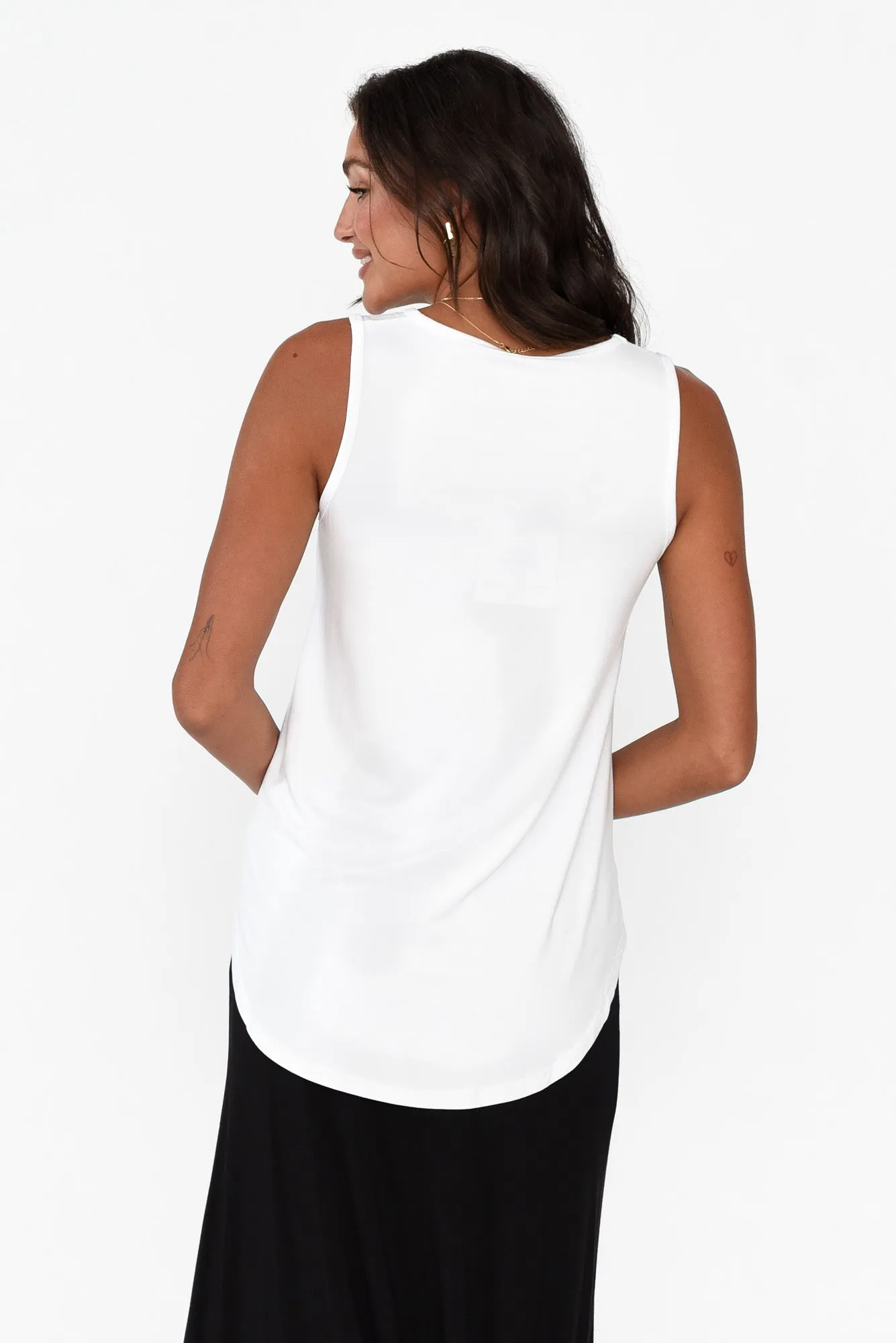 Rihanna White Bamboo Tank sold by Blue Bungalow product image thumbnail 4