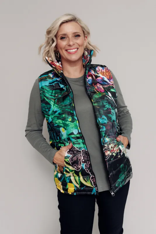 Adwin Green Garden Puffer Vest sold by Blue Bungalow