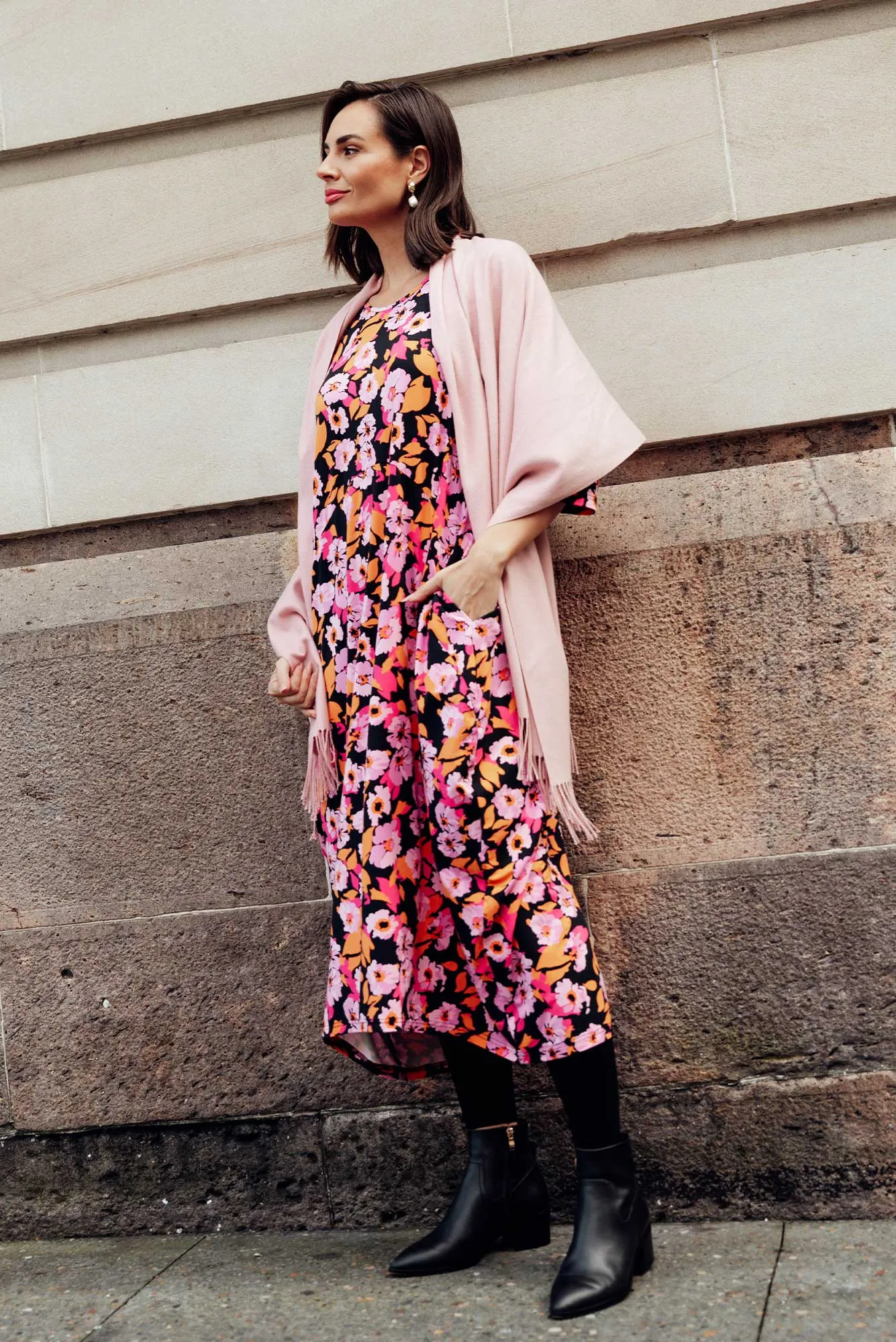 Alviva Pink Bloom Bamboo Dress sold by Blue Bungalow