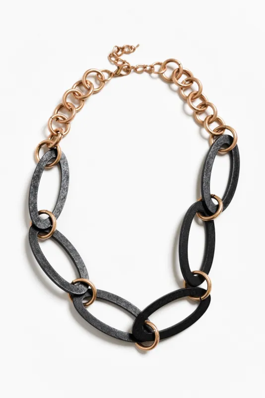 Nesci Black Wood Disk Necklace sold by Blue Bungalow