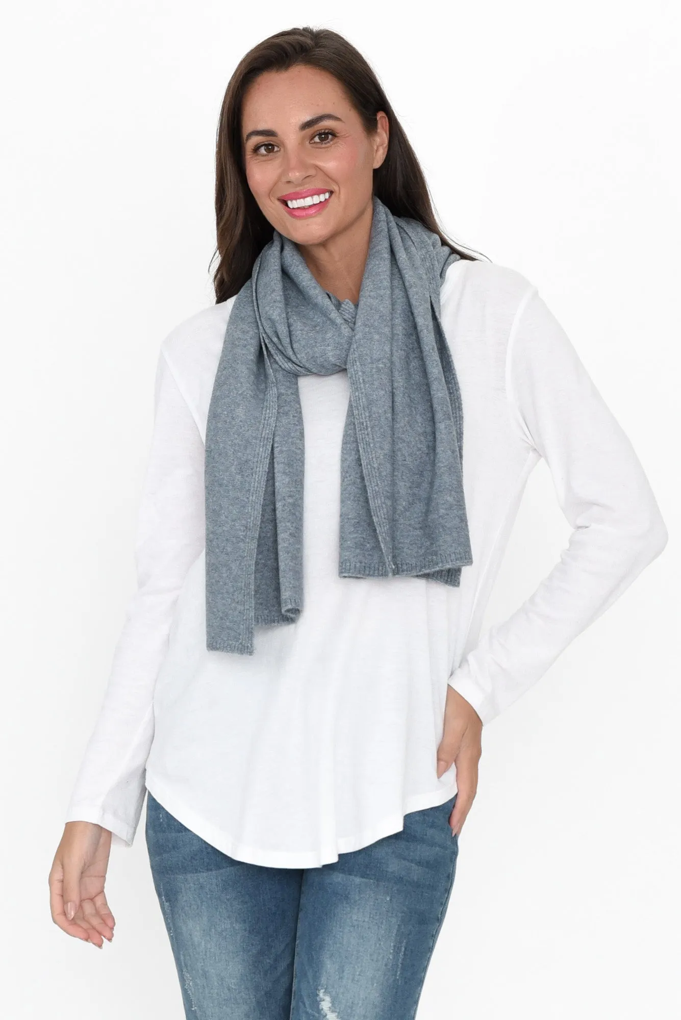 Moritz Steel Knit Scarf sold by Blue Bungalow