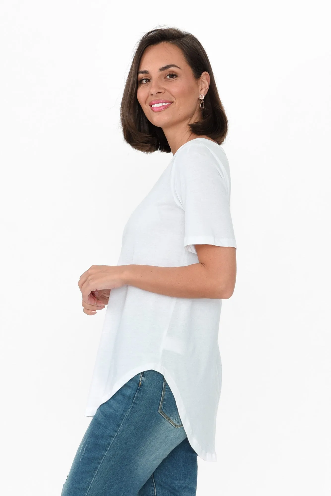 Ariana White Cotton Tee sold by Blue Bungalow product image thumbnail 4
