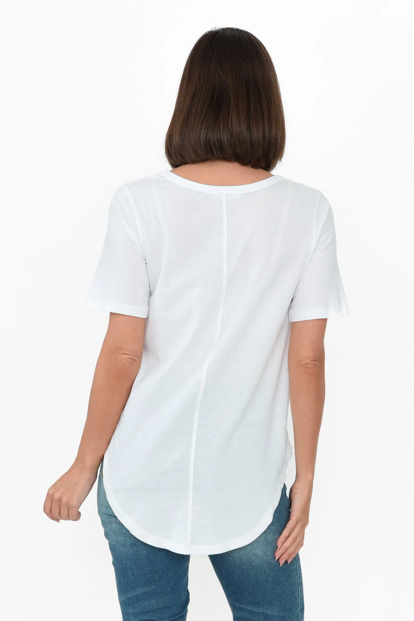 Ariana White Cotton Tee sold by Blue Bungalow product image thumbnail 5