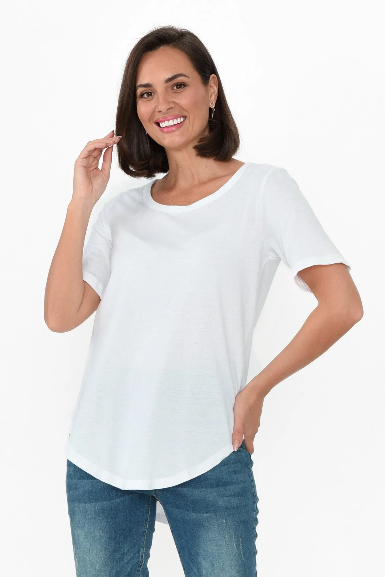 Ariana White Cotton Tee sold by Blue Bungalow product image thumbnail 2