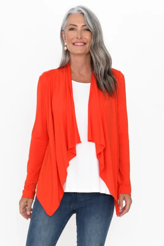 Joni Red Bamboo Cardigan sold by Blue Bungalow