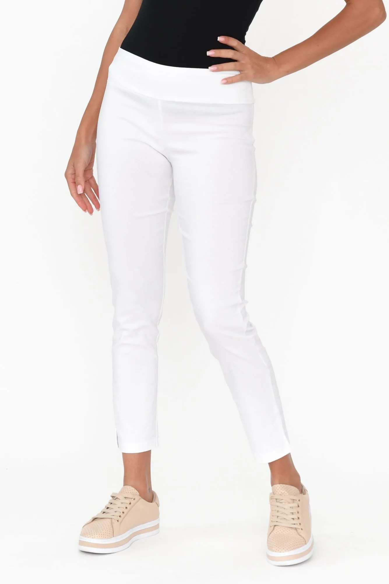 Marlin White Slim Leg Pants sold by Blue Bungalow product image thumbnail 2