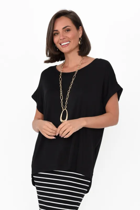 Fallon Black Bamboo Top sold by Blue Bungalow