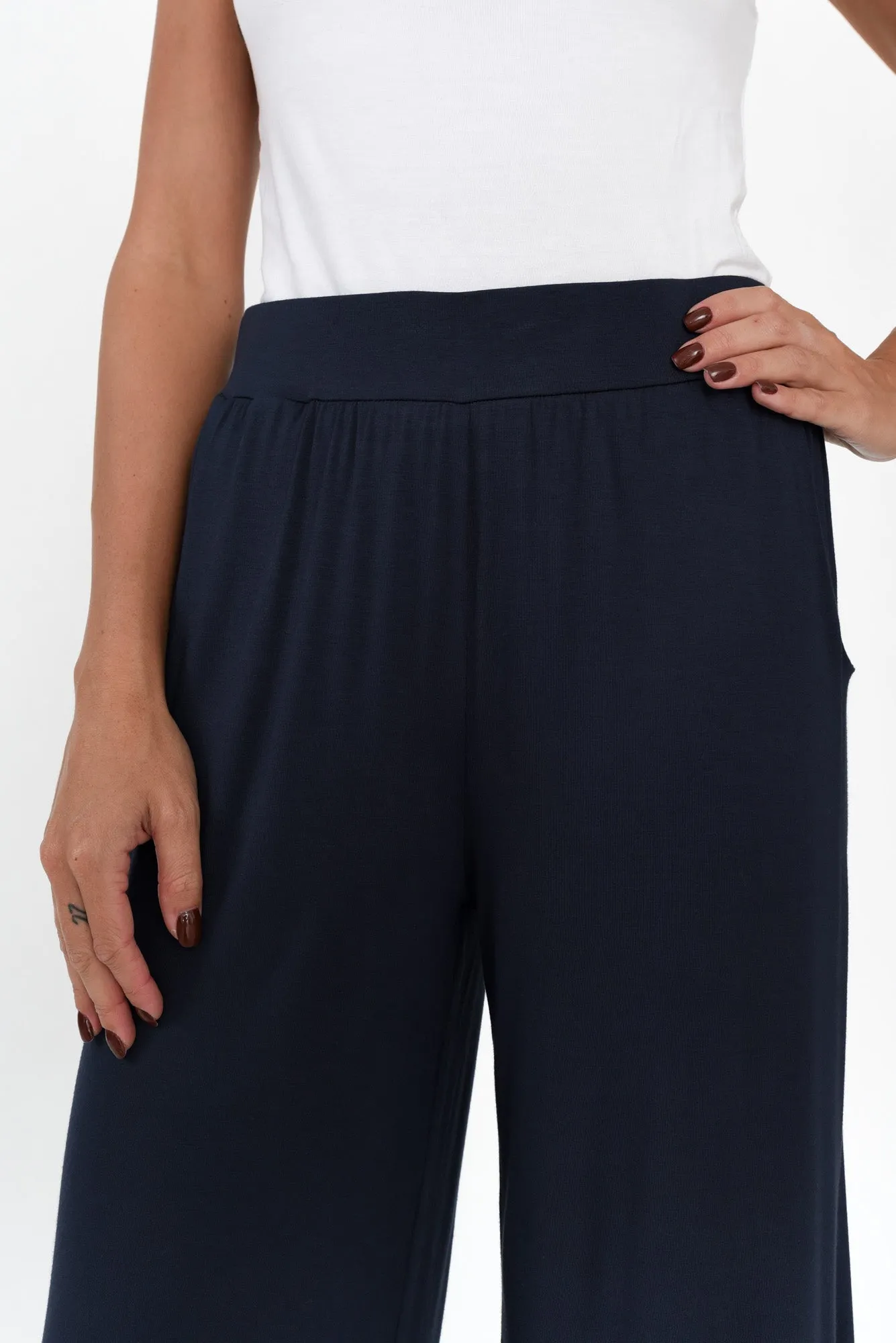 Cedric Dark Navy Bamboo Pocket Pants sold by Blue Bungalow product image thumbnail 5