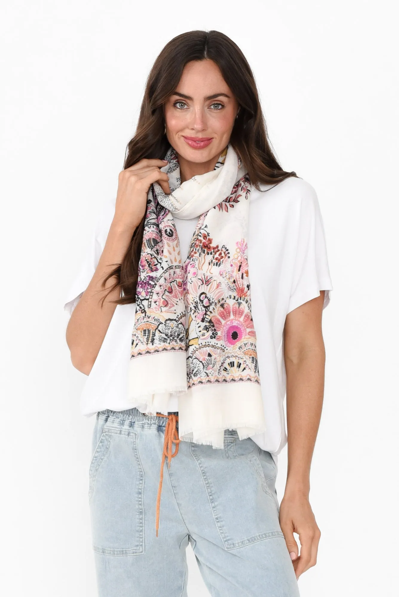 Suzuka Blush Tree Scarf sold by Blue Bungalow