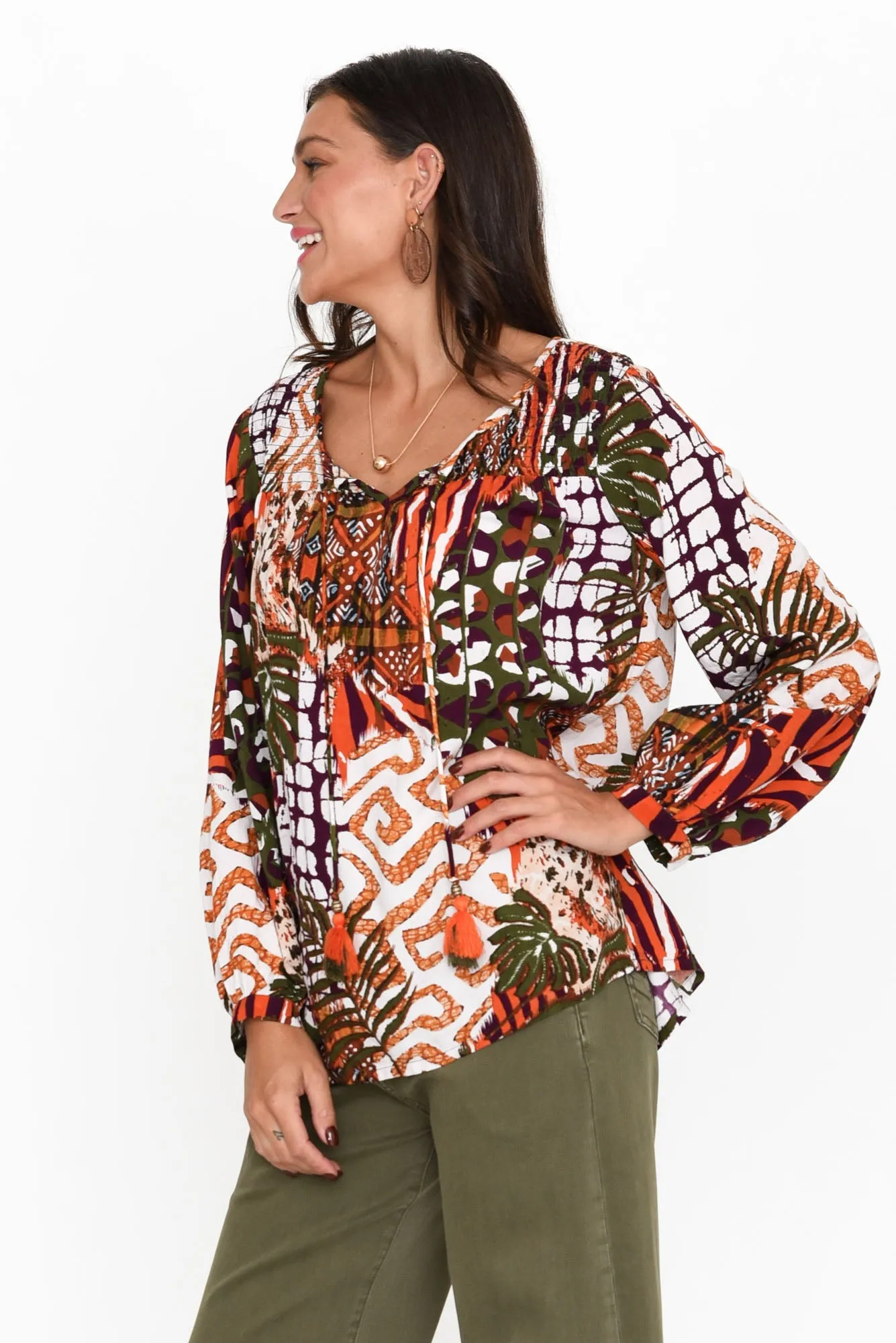 Abida Rust Tropical Top sold by Blue Bungalow product image thumbnail 3