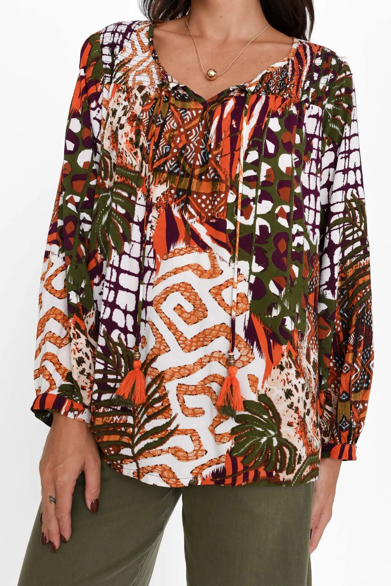 Abida Rust Tropical Top sold by Blue Bungalow product image thumbnail 5