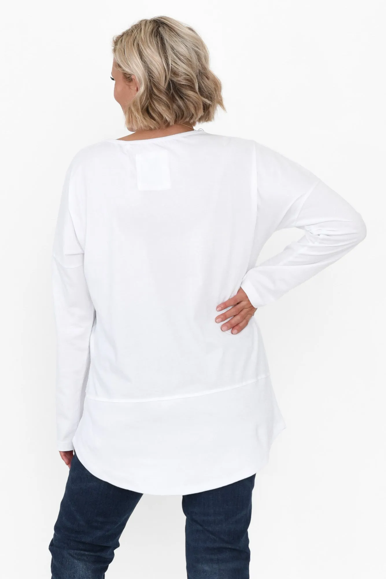 Fundamental White Cotton Rib Sleeved Top sold by Blue Bungalow product image thumbnail 4