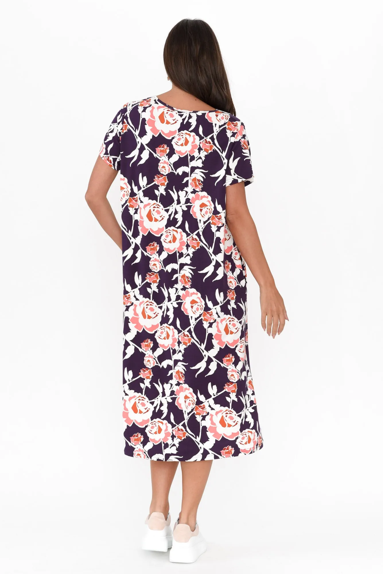 Tiffany Purple Rose Bamboo Tee Dress sold by Blue Bungalow product image thumbnail 4