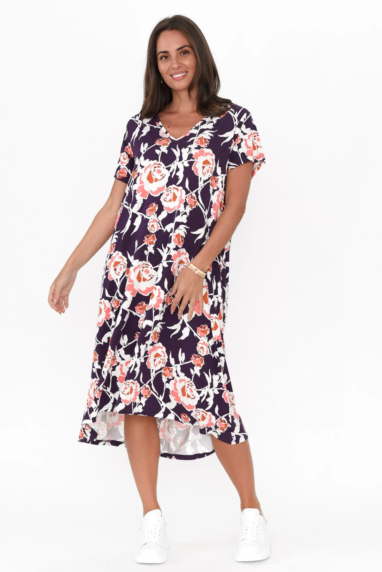 Tiffany Purple Rose Bamboo Tee Dress sold by Blue Bungalow product image thumbnail 2