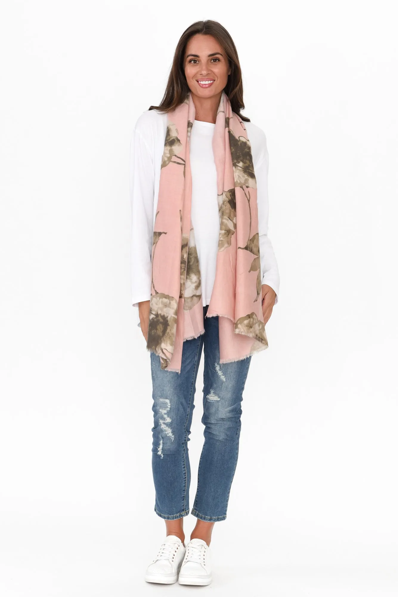 Keshina Pink Garden Scarf sold by Blue Bungalow product image thumbnail 3