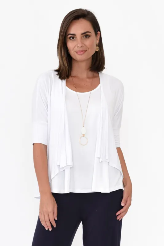 Opal White Bamboo Cardigan sold by Blue Bungalow