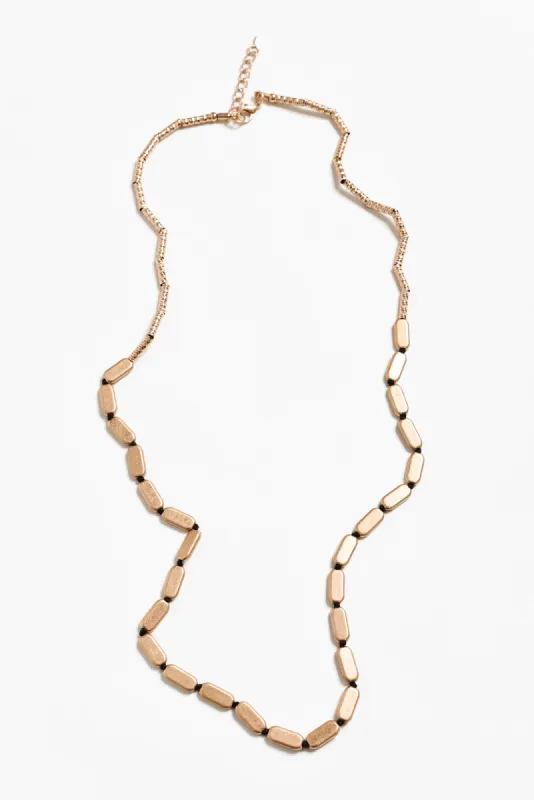 Yves Rose Gold Beaded Necklace sold by Blue Bungalow