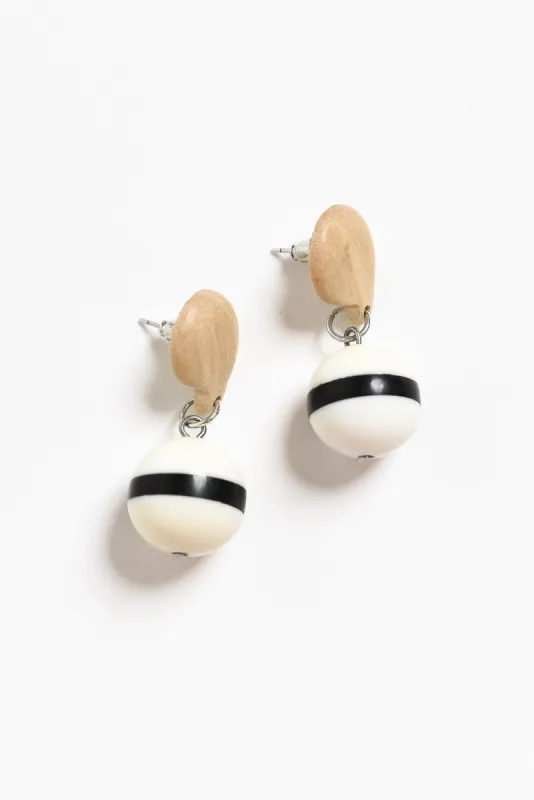 Lowrie Black Stripe Drop Earrings sold by Blue Bungalow