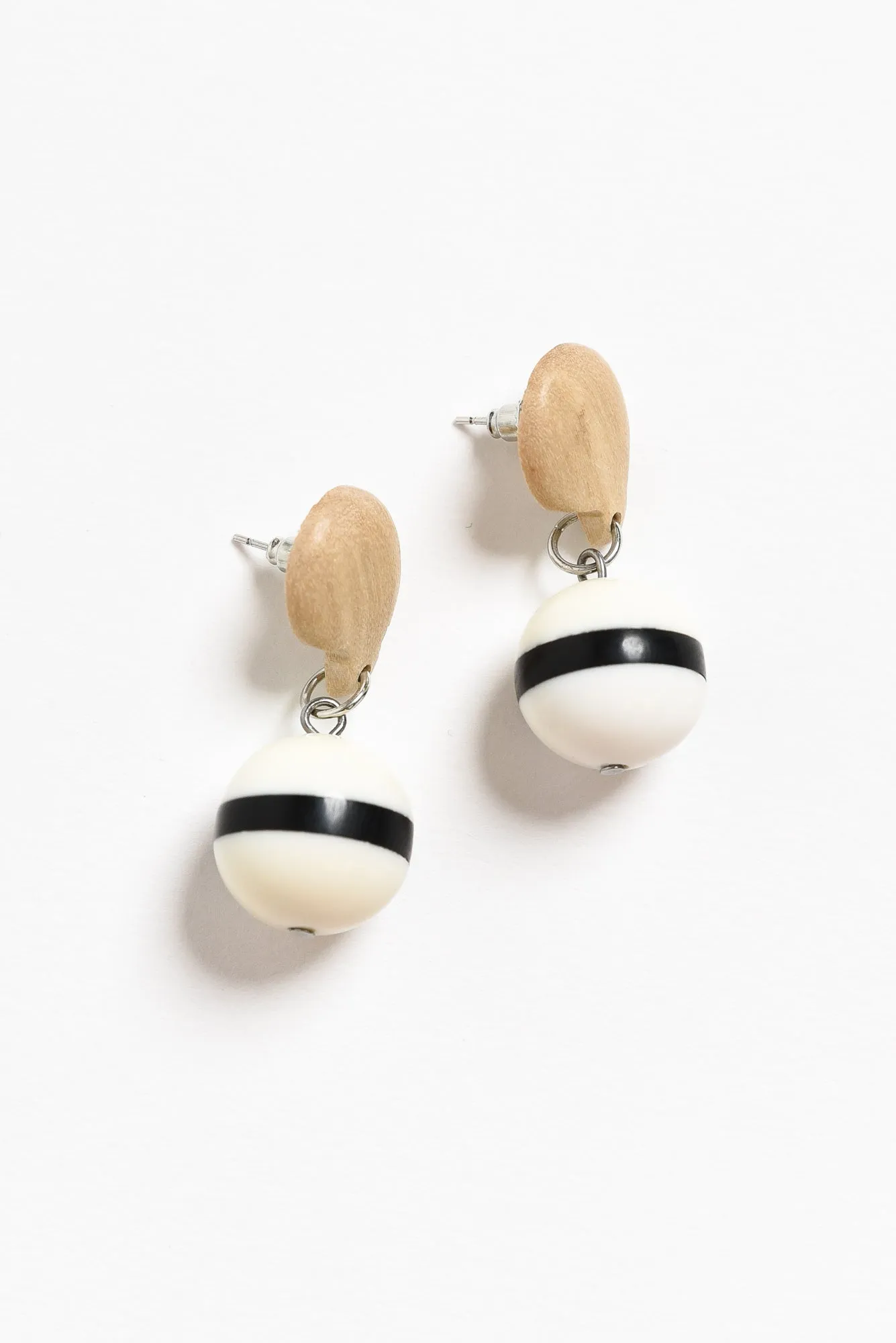 Lowrie Black Stripe Drop Earrings sold by Blue Bungalow