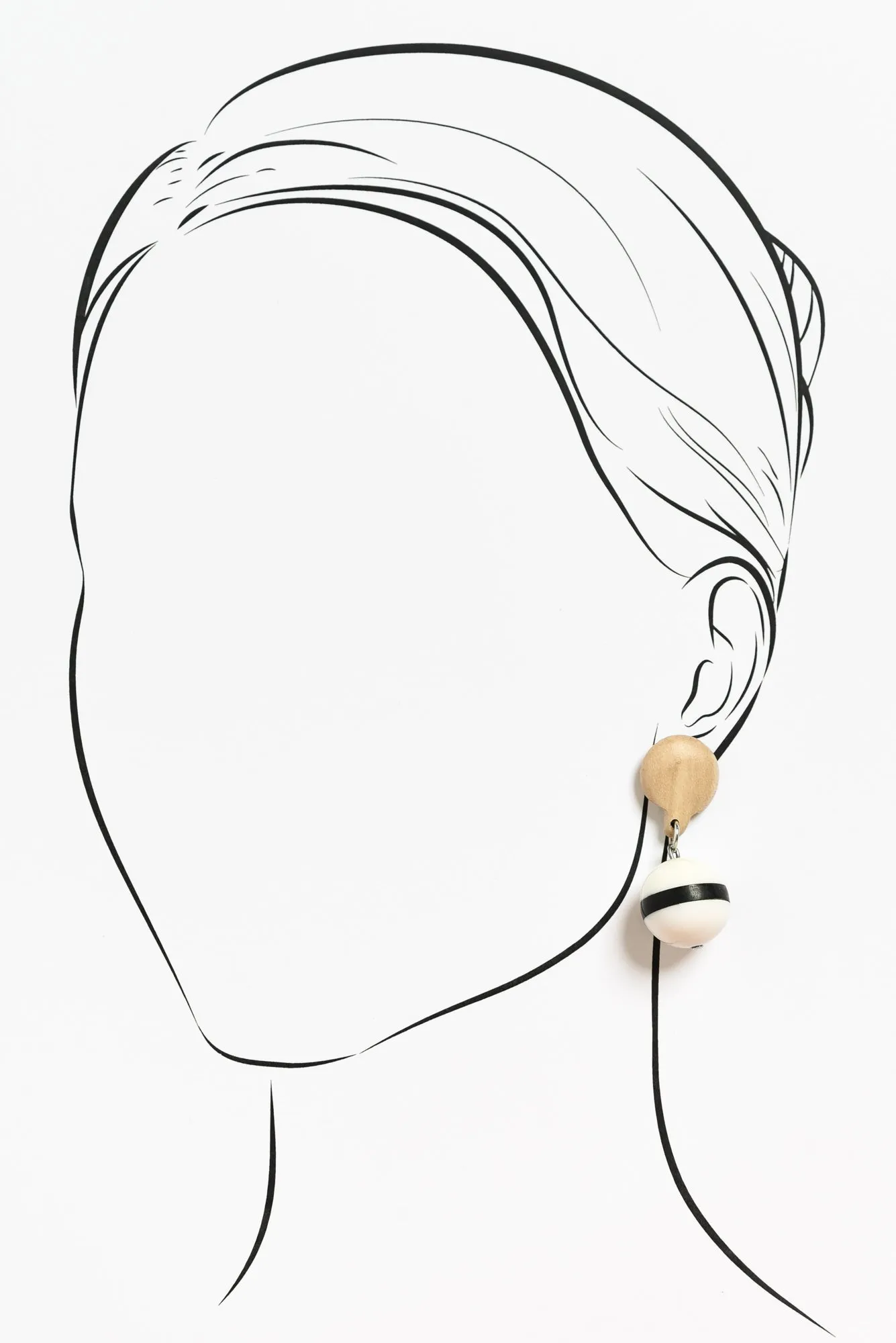 Lowrie Black Stripe Drop Earrings sold by Blue Bungalow product image thumbnail 2