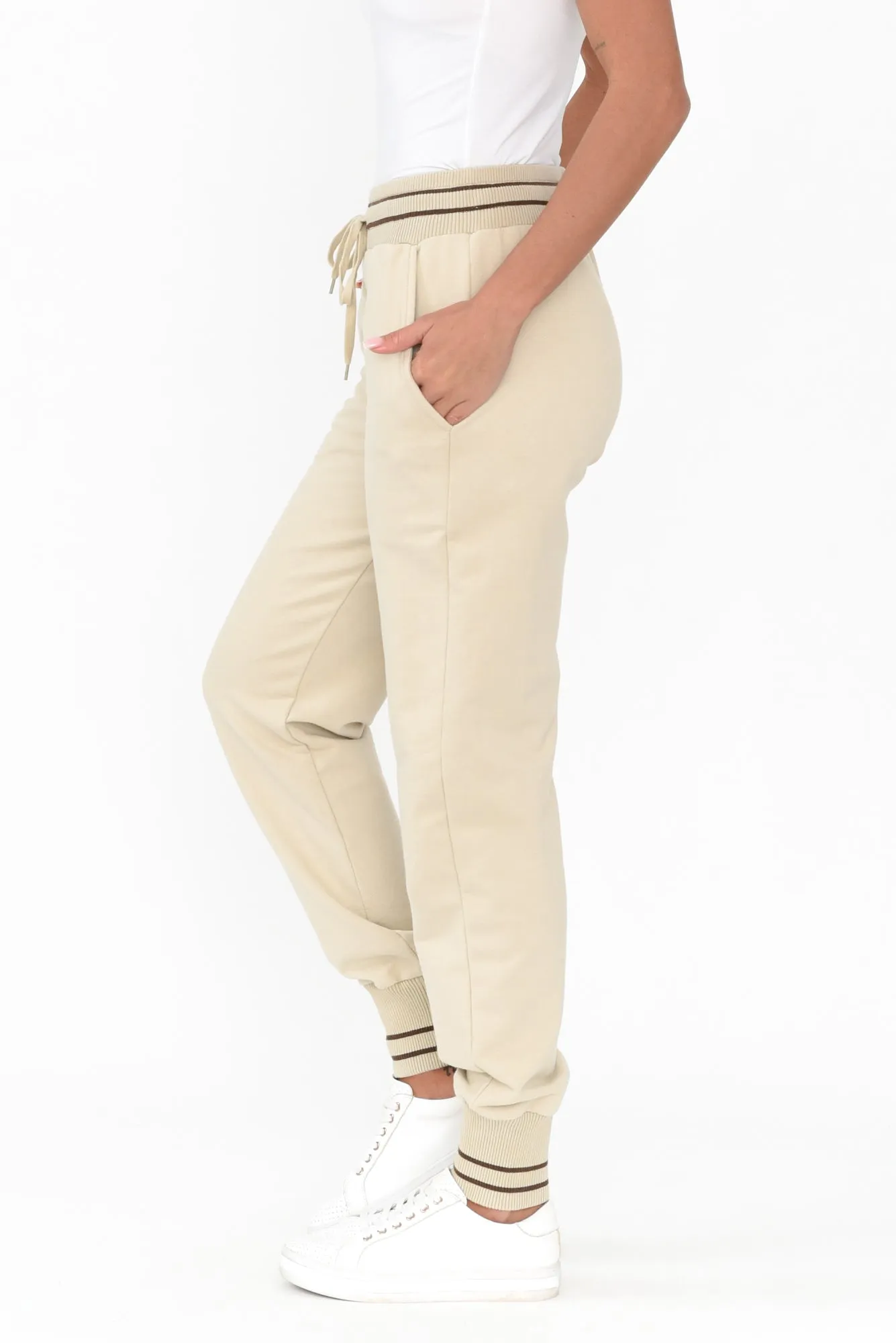 Claude Natural Cotton Blend Drawstring Pants sold by Blue Bungalow product image thumbnail 3