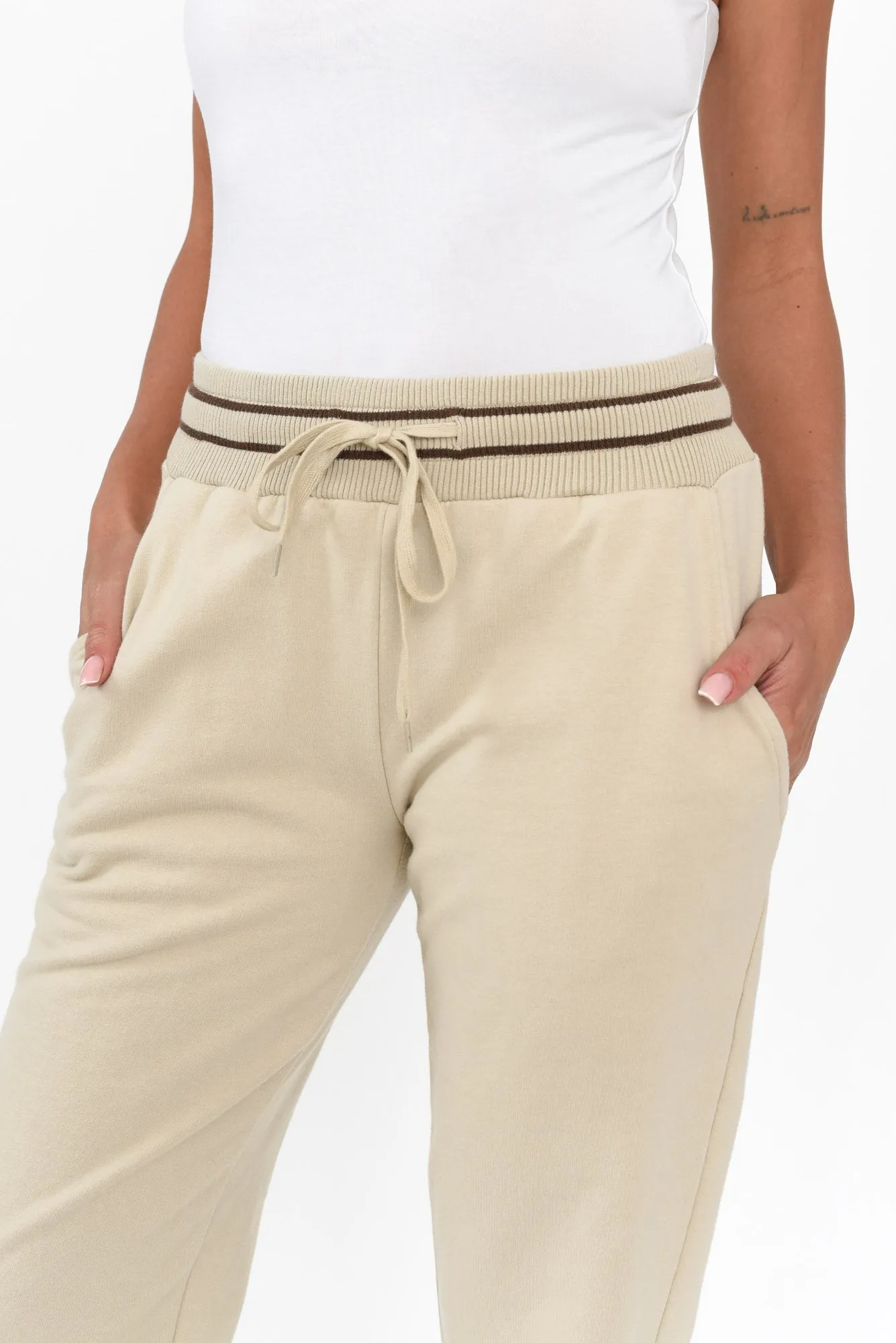 Claude Natural Cotton Blend Drawstring Pants sold by Blue Bungalow product image thumbnail 5