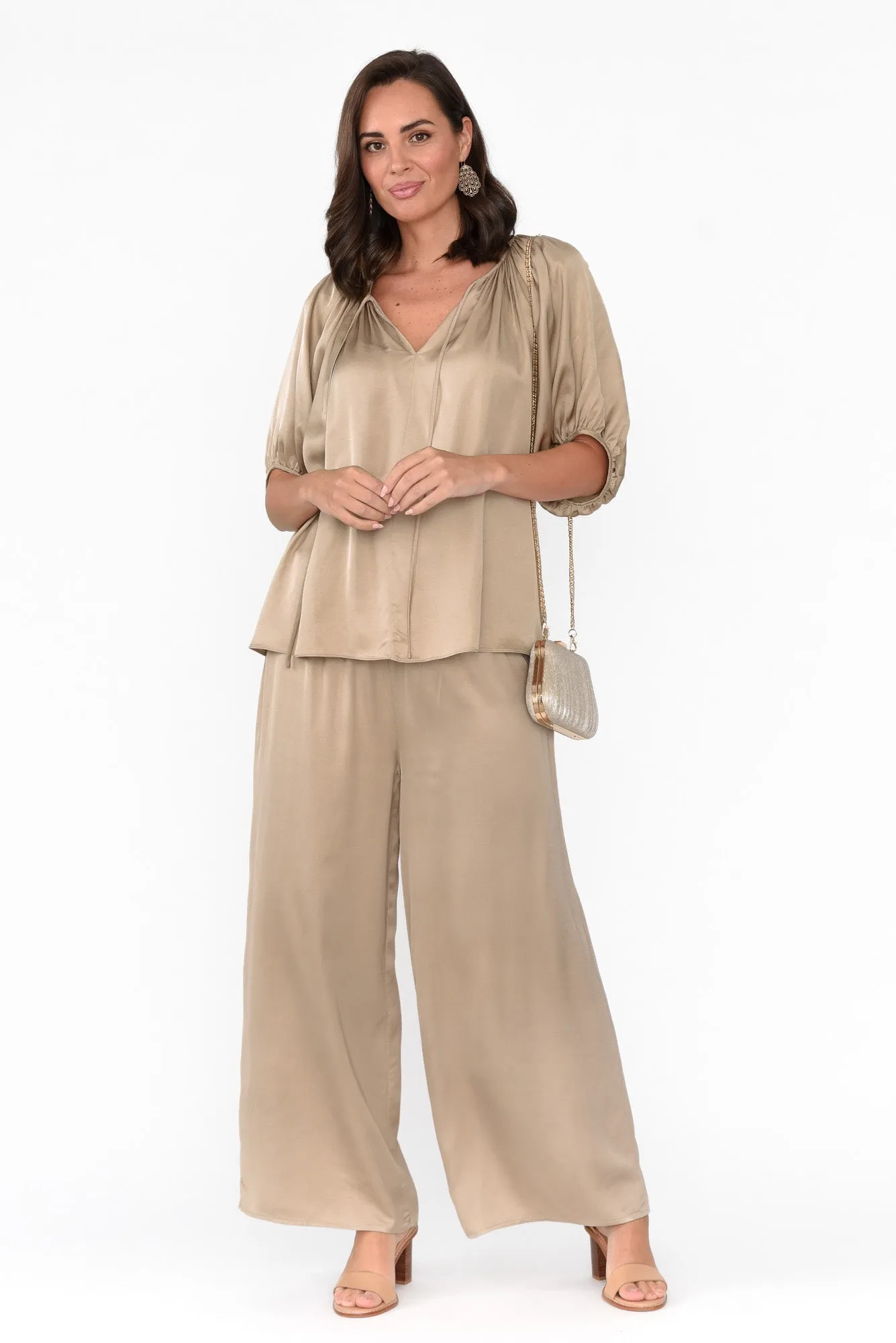 Keep Me Waiting Champagne Pants sold by Blue Bungalow product image thumbnail 2