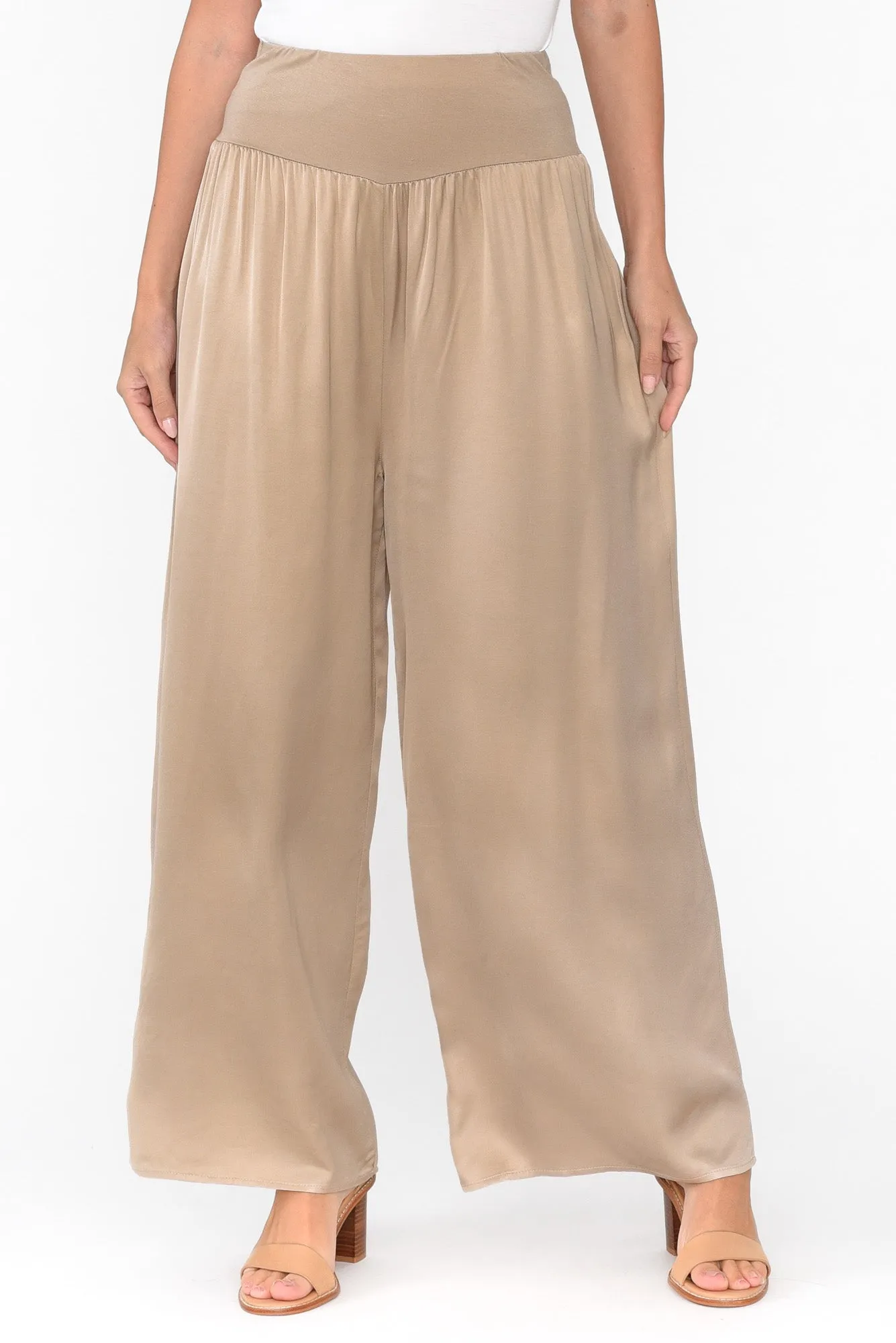 Keep Me Waiting Champagne Pants sold by Blue Bungalow