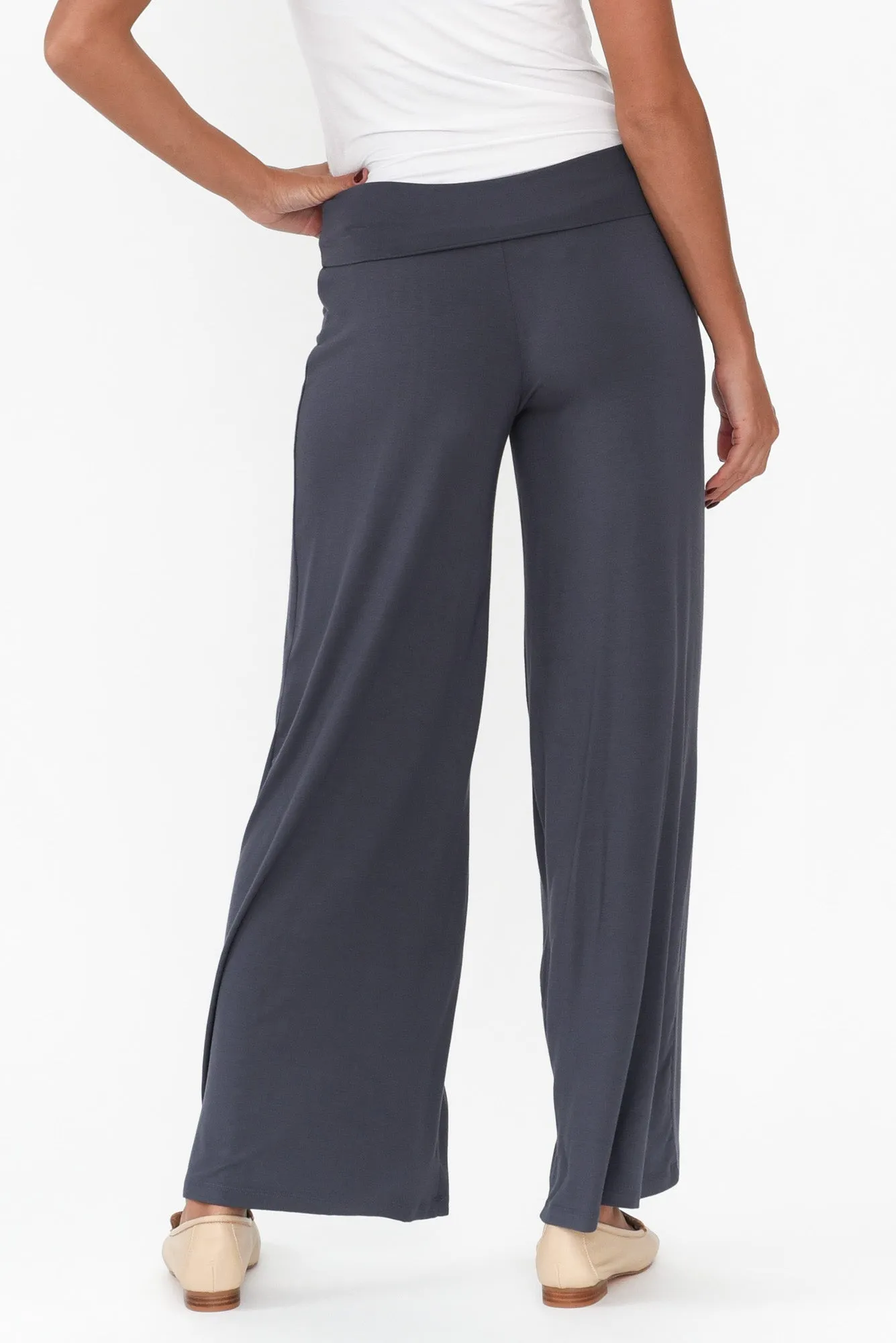 Cory Deep Blue Bamboo Wide Leg Pants sold by Blue Bungalow product image thumbnail 4