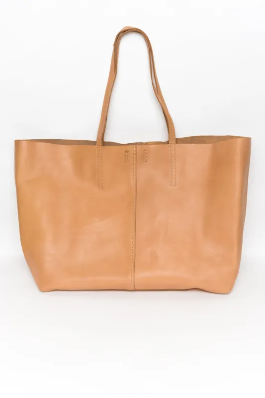 Makalu Tan Large Leather Tote Bag sold by Blue Bungalow