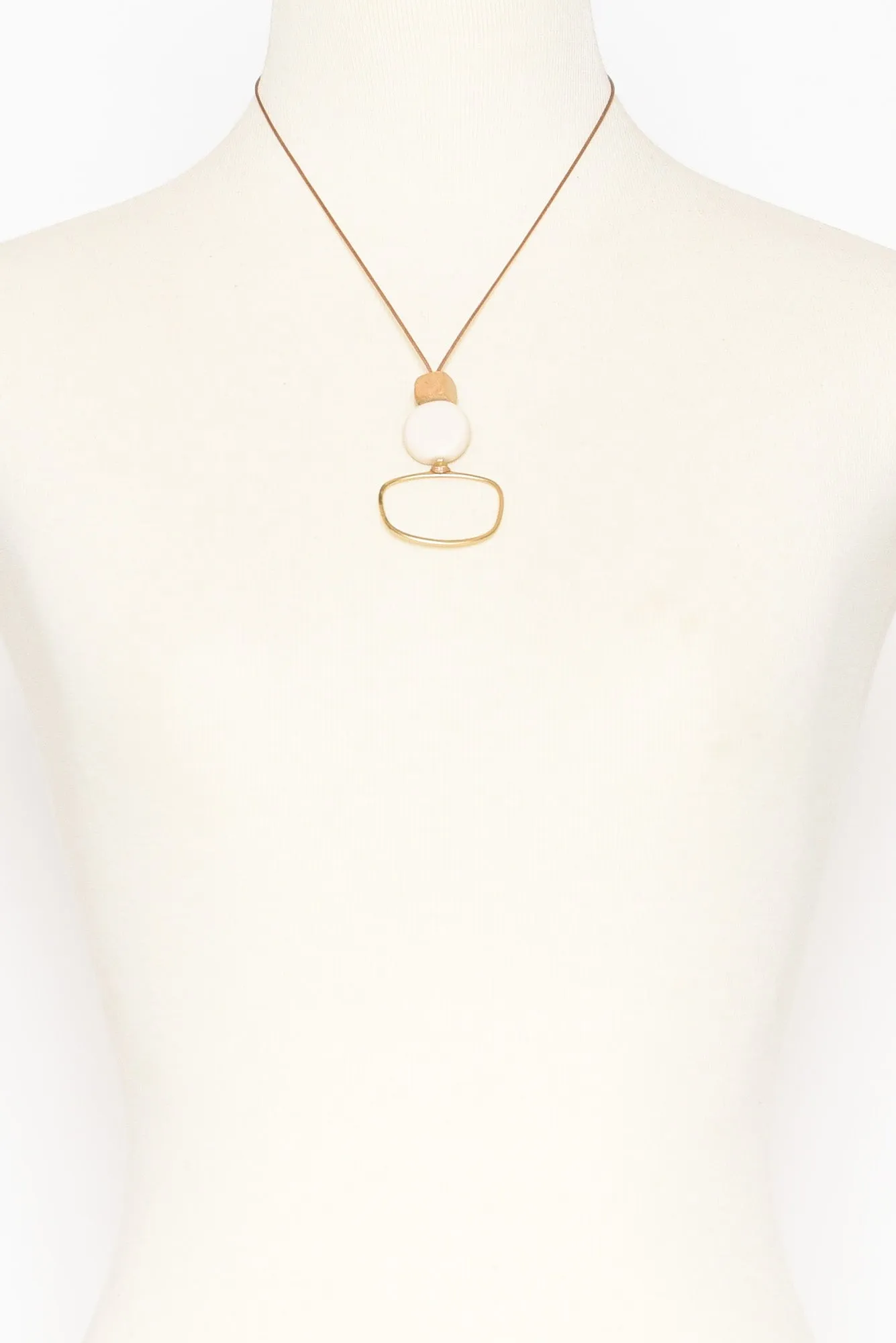 Callie Gold Bead Pendant Necklace sold by Blue Bungalow product image thumbnail 2