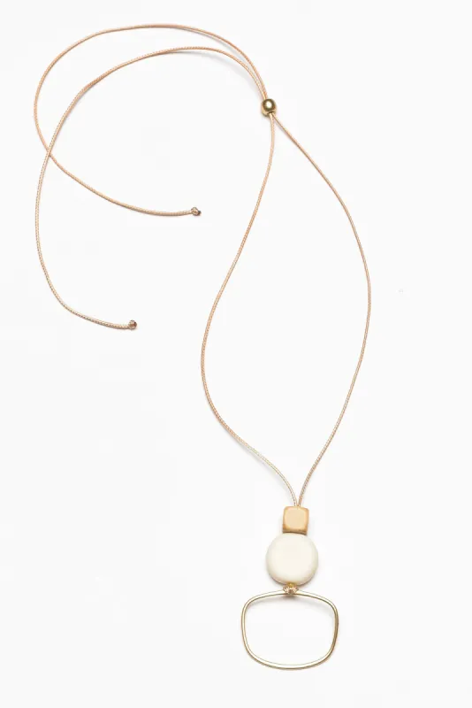 Callie Gold Bead Pendant Necklace sold by Blue Bungalow