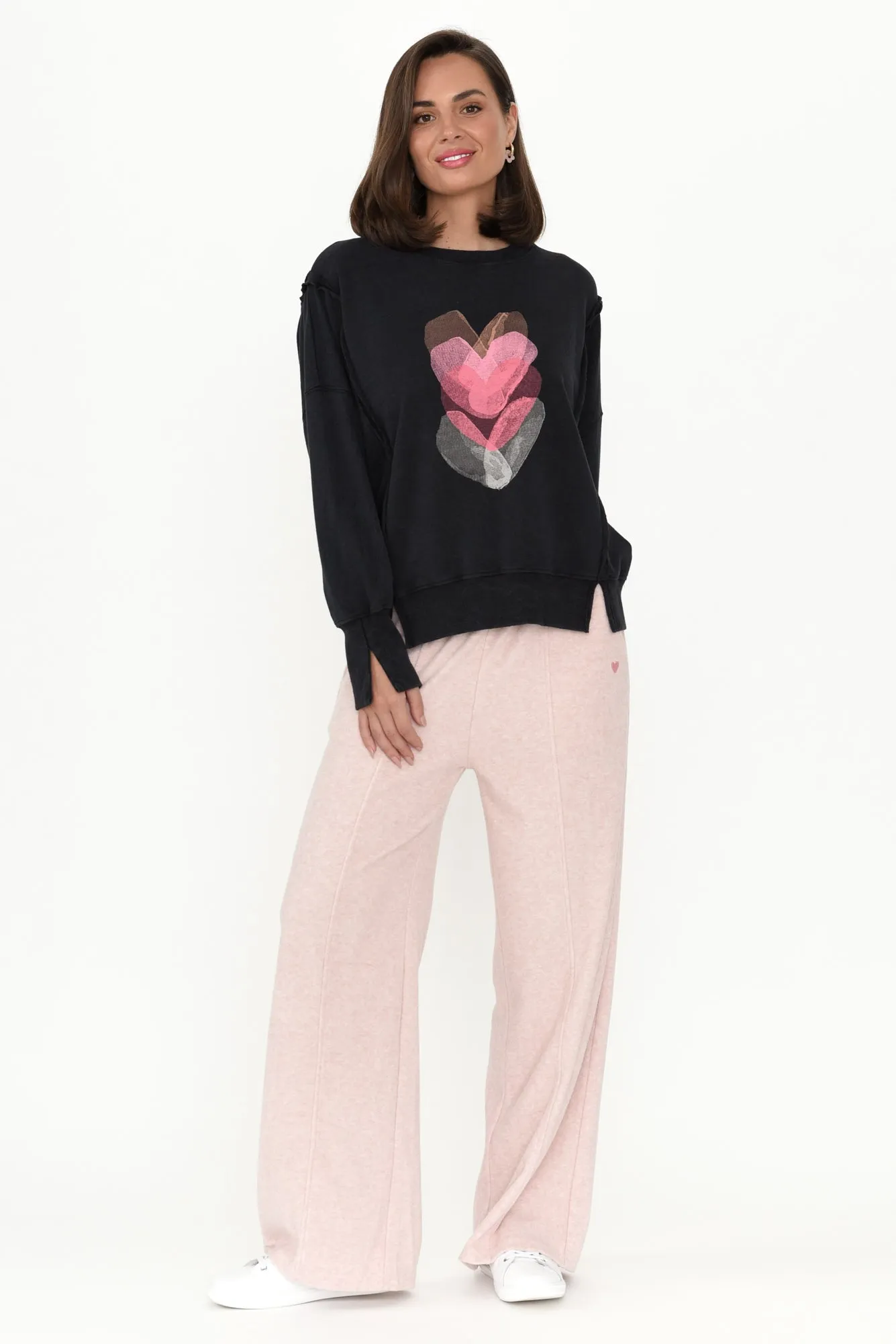 Chantelle Black Heart Cotton Long Sleeve Top sold by Blue Bungalow product image thumbnail 3