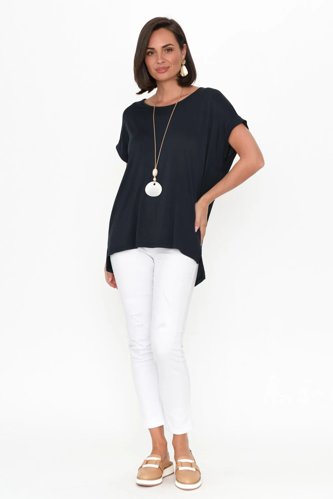 Fallon Charcoal Bamboo Top sold by Blue Bungalow product image thumbnail 3