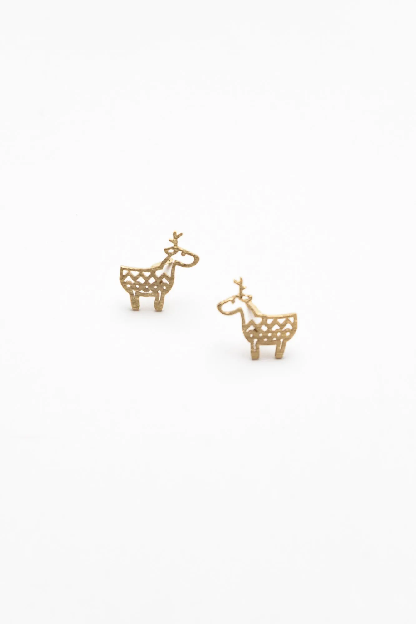 Reindeer Gold Stud Earrings sold by Blue Bungalow