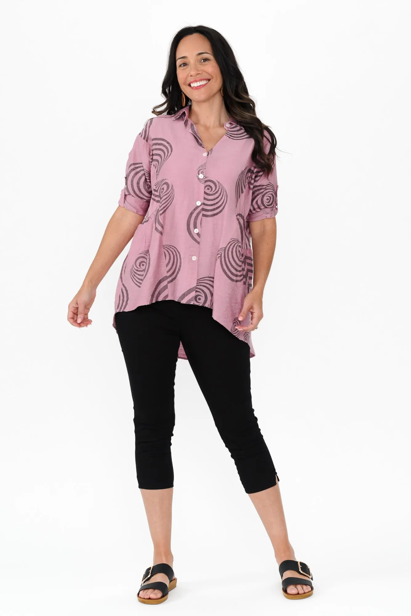 Fergus Pink Circle Cotton Blend Shirt sold by Blue Bungalow product image thumbnail 2
