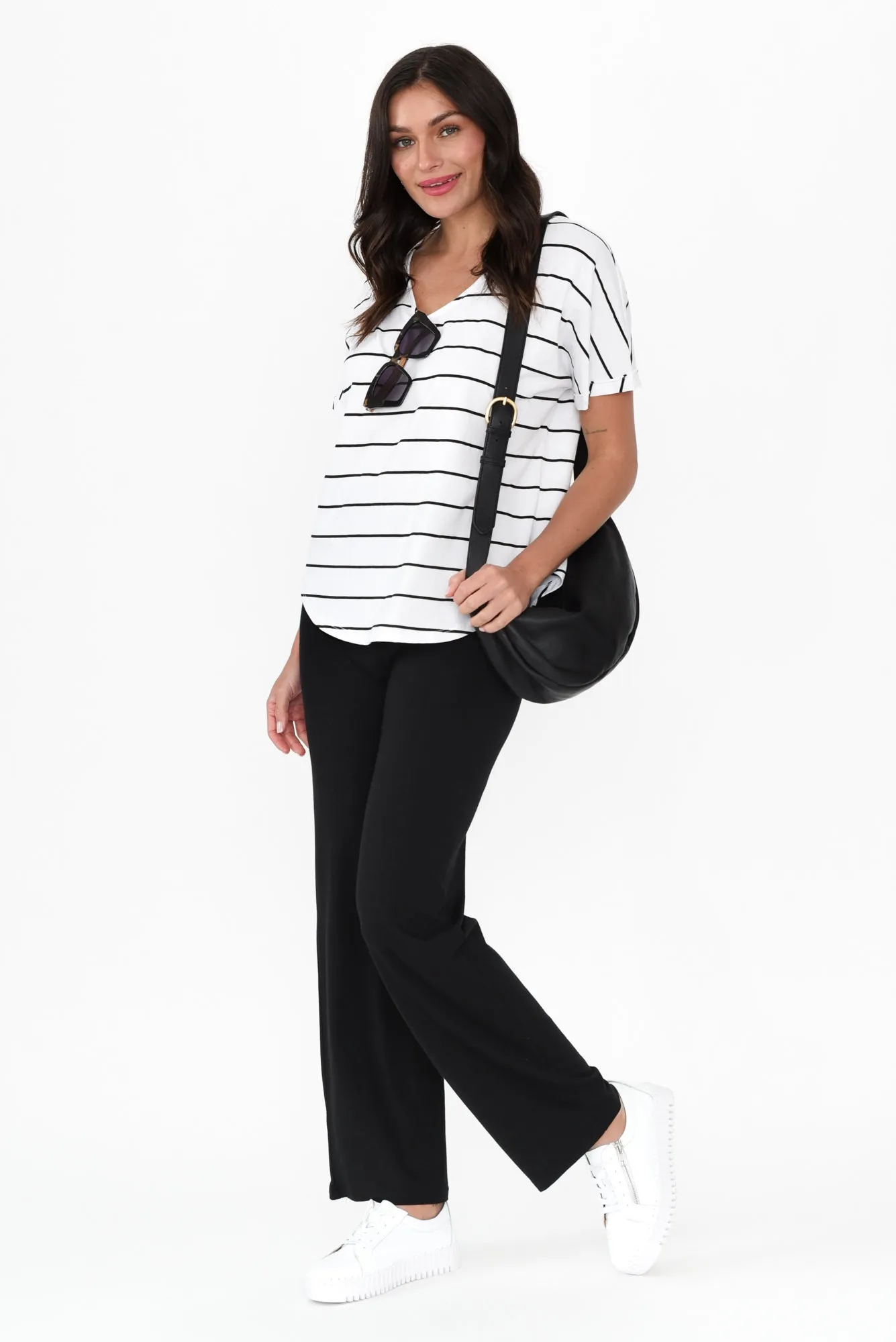Toronto White Stripe Cotton Tee sold by Blue Bungalow product image thumbnail 2