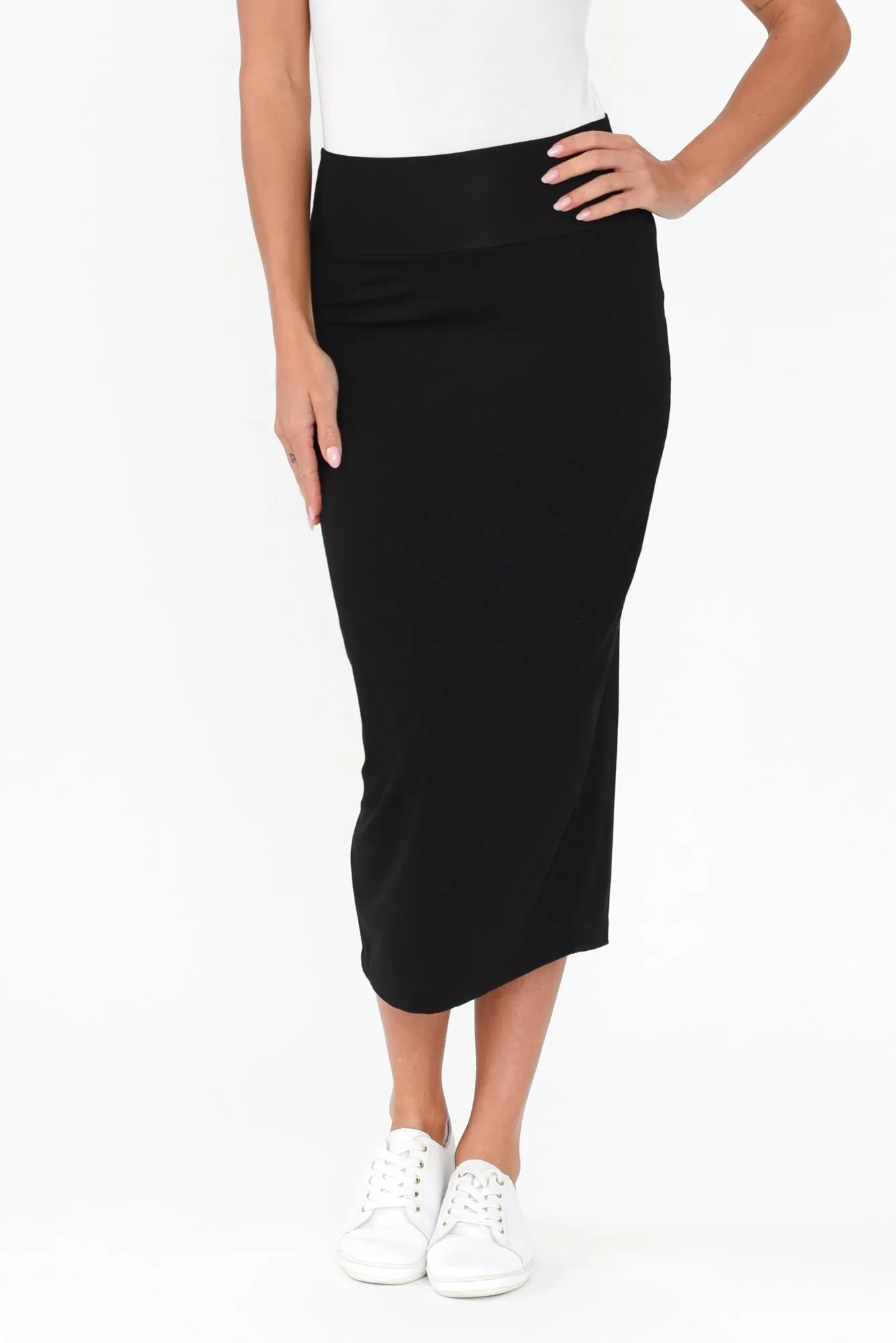 Black Bamboo Maxi Tube Skirt sold by Blue Bungalow product image thumbnail 2