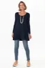 Leanne Dark Navy Bamboo Tunic Top sold by Blue Bungalow